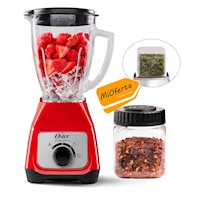 Licuadora Oster 550W BLSTKAG-RRD+Mini vaso Picatodo 300 ml de Tritan